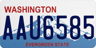 WA license plate AAU6585