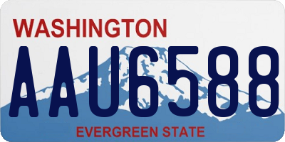 WA license plate AAU6588