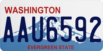 WA license plate AAU6592