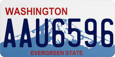 WA license plate AAU6596