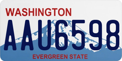 WA license plate AAU6598