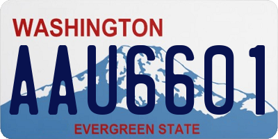 WA license plate AAU6601
