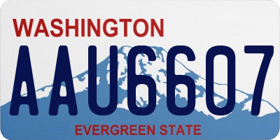 WA license plate AAU6607