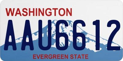 WA license plate AAU6612