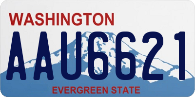 WA license plate AAU6621