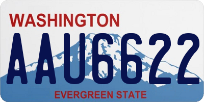 WA license plate AAU6622