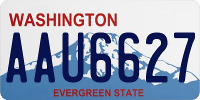 WA license plate AAU6627