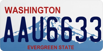WA license plate AAU6633