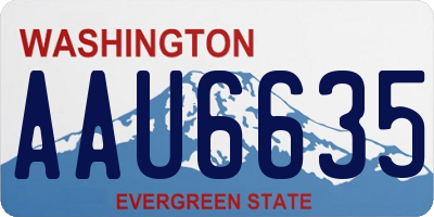 WA license plate AAU6635