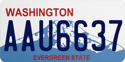 WA license plate AAU6637