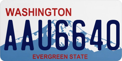WA license plate AAU6640