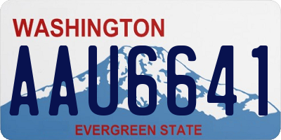 WA license plate AAU6641