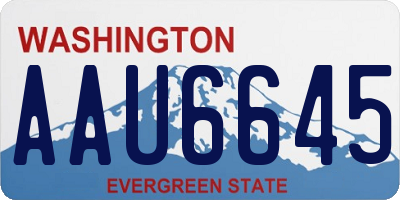 WA license plate AAU6645