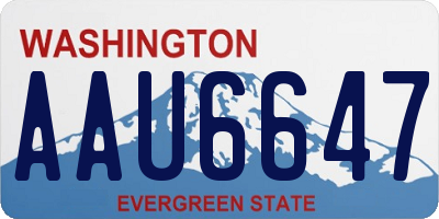 WA license plate AAU6647