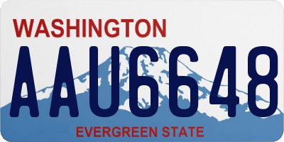 WA license plate AAU6648