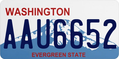 WA license plate AAU6652
