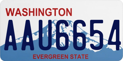 WA license plate AAU6654