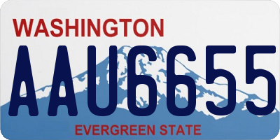 WA license plate AAU6655