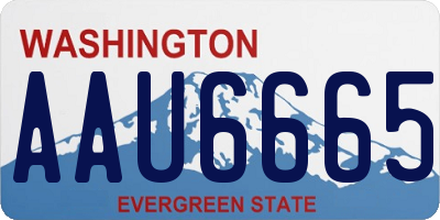 WA license plate AAU6665