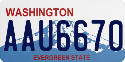 WA license plate AAU6670