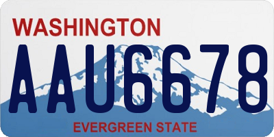 WA license plate AAU6678