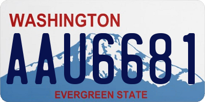 WA license plate AAU6681