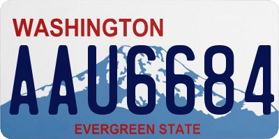 WA license plate AAU6684
