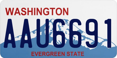 WA license plate AAU6691