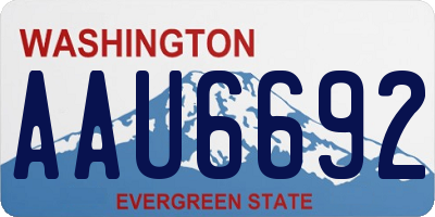 WA license plate AAU6692