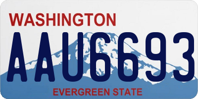 WA license plate AAU6693