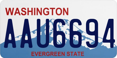 WA license plate AAU6694
