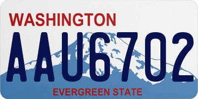 WA license plate AAU6702