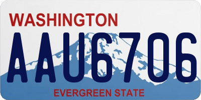 WA license plate AAU6706