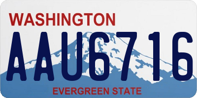WA license plate AAU6716