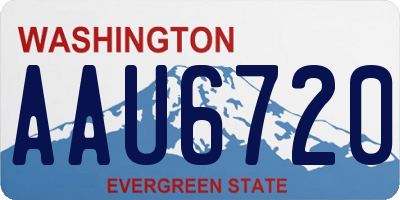 WA license plate AAU6720
