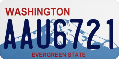 WA license plate AAU6721