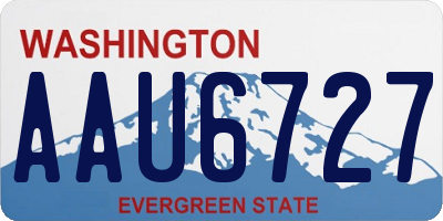 WA license plate AAU6727