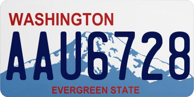 WA license plate AAU6728