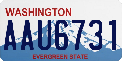 WA license plate AAU6731