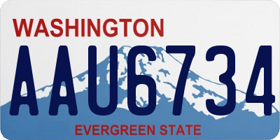 WA license plate AAU6734
