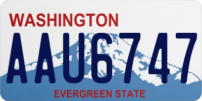 WA license plate AAU6747