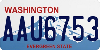 WA license plate AAU6753