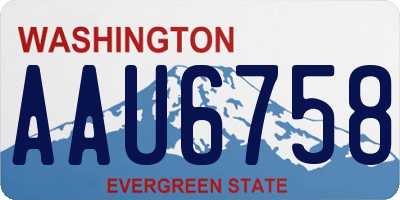 WA license plate AAU6758