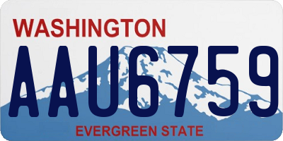 WA license plate AAU6759