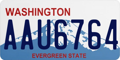 WA license plate AAU6764