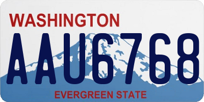 WA license plate AAU6768