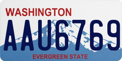 WA license plate AAU6769