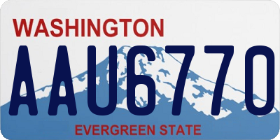 WA license plate AAU6770