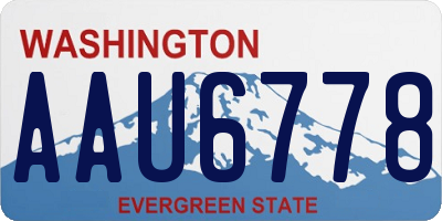 WA license plate AAU6778