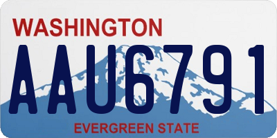WA license plate AAU6791